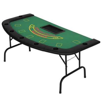 Soozier Poker Table Foldable, 72" Blackjack Table for 7 Players Green Felt