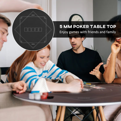 Soozier Poker Mat Texas Hold'em, Poker Table Top with Non-Slip Bottom Dark Green/Black