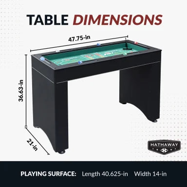 Monte Carlo 48-in Roulette Table 4-in-1 Casino Multi-Game Set - Black