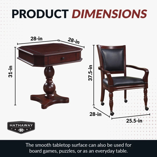 Fortress 28-in Chess 3-in-1 Pedestal Game Table Set with Chairs