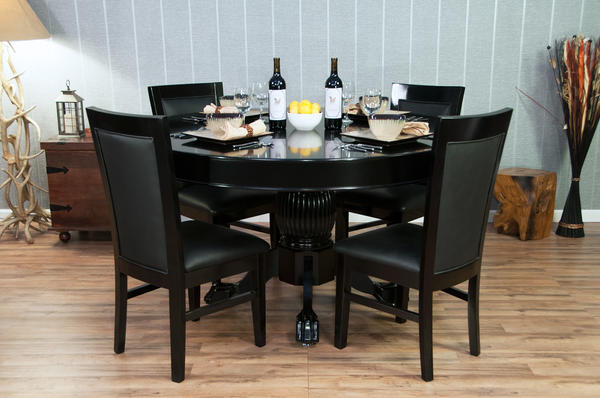 BBO Poker Tables: Black Round Dining Top (Nighthawk/Ginza)