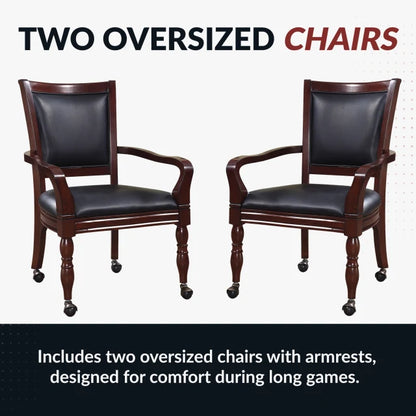 Fortress 28-in Chess 3-in-1 Pedestal Game Table Set with Chairs