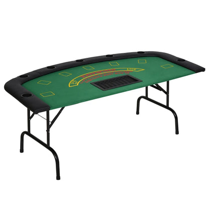 Soozier Poker Table Foldable, 72" Blackjack Table for 7 Players Green Felt