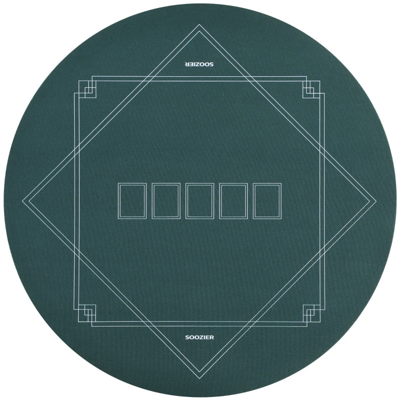 Soozier Poker Mat Texas Hold'em, Poker Table Top with Non-Slip Bottom Dark Green/Black