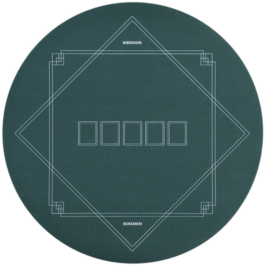 Soozier Poker Mat Texas Hold'em, Poker Table Top with Non-Slip Bottom Dark Green/Black