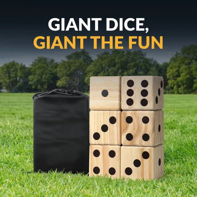 High Roller Yard Dice Set with Black Nylon Storage Bag